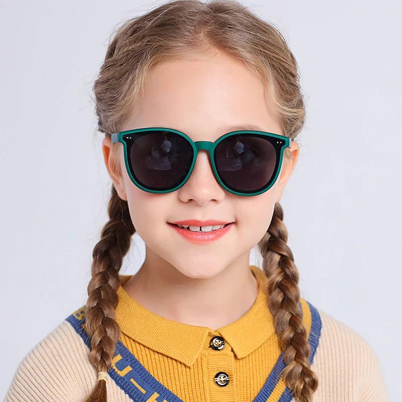 3-12 Years Kids Polarized Sunglasses Boy Girls Soft TPEE Square Frame Cat Eye Design Child Fashion Sun UV400 Protect